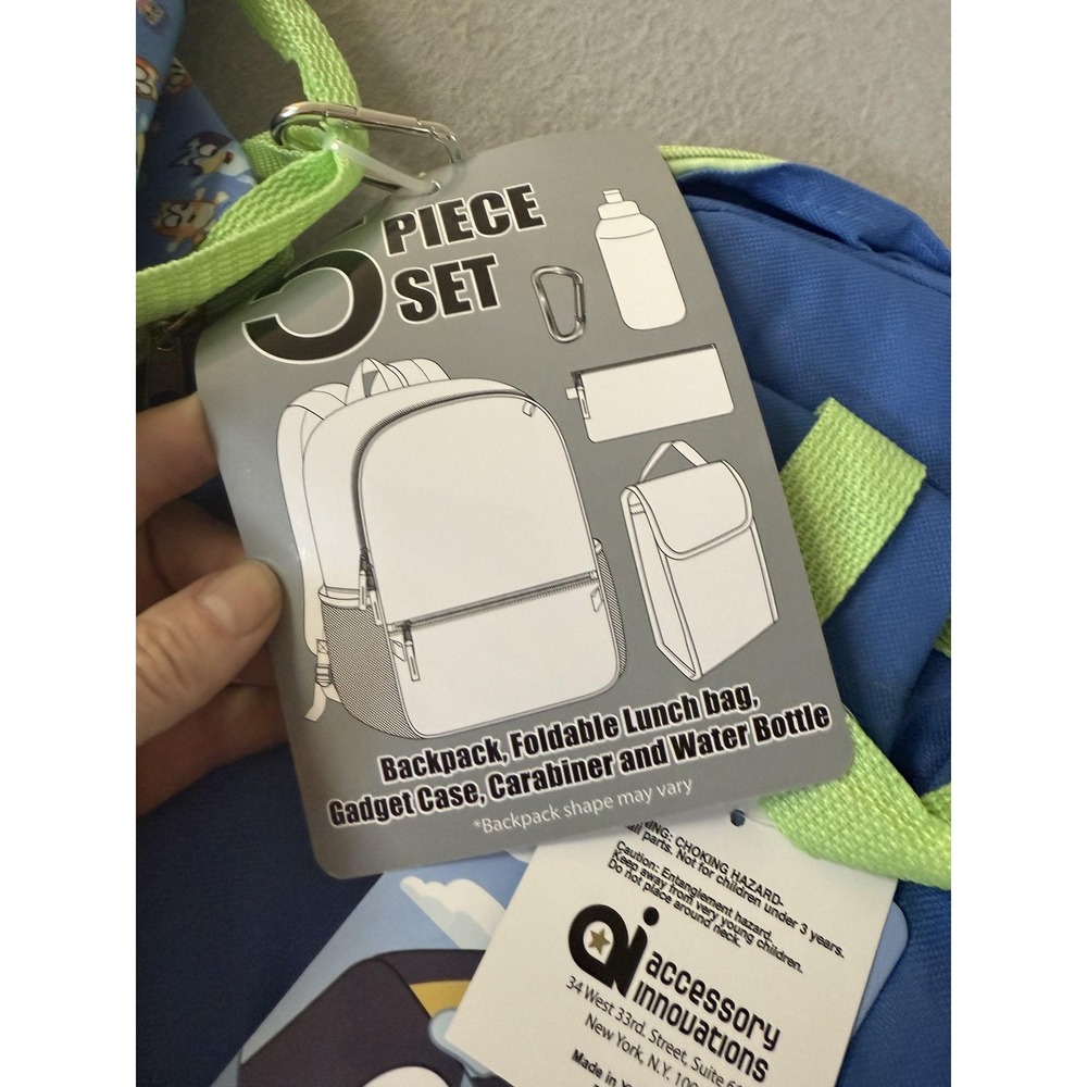 Bluey Kids‎ 5 Piece Backpack Set Lunch Bag Water Bottle Accessory Innovations - Picture 6 of 8